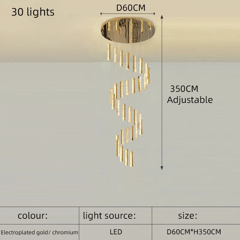 Lustre Lordore — Cristal LED pour Escalier — vue 19
