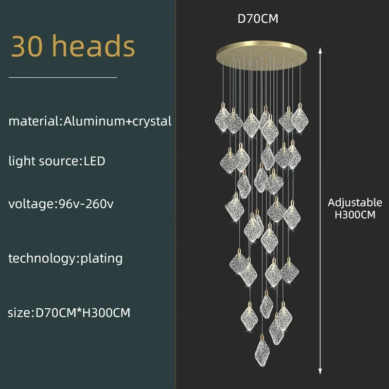Suspension Cassoria — Cristal pour Escalier — vue 13