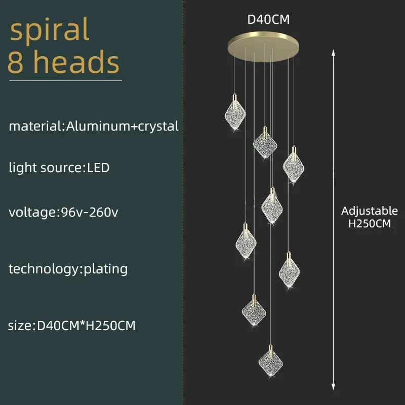 Suspension Cassoria — Cristal pour Escalier — vue 11
