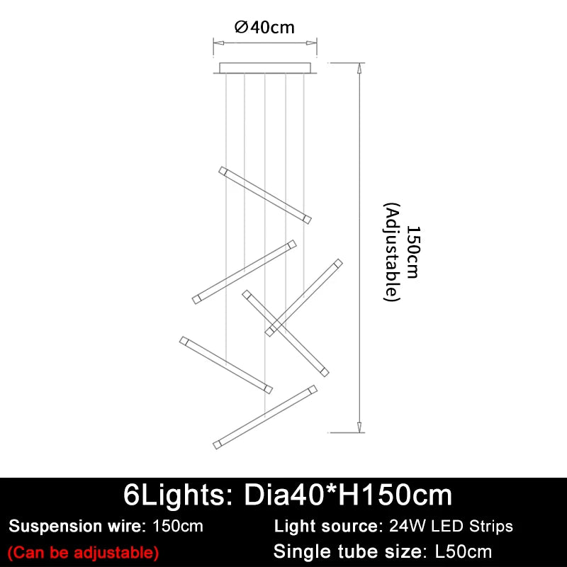Lustre Elvdore — LED pour Escalier — vue 15