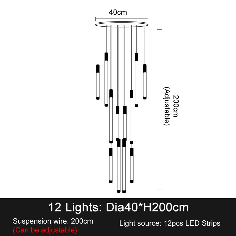 Lustre Maëldore — LED pour Escalier — vue 14