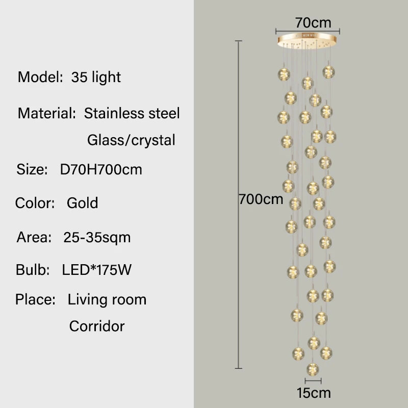 Lustre Avdore — Cristal LED pour Escalier — vue 10