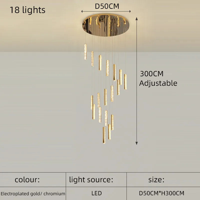 Lustre Lordore — Cristal LED pour Escalier — vue 9