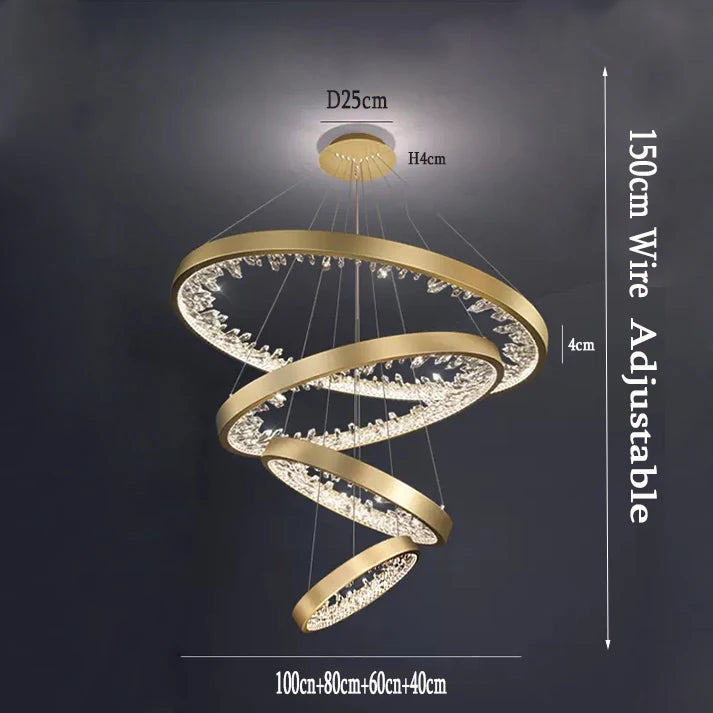 Lustre Noéloria — Cristal LED pour Escalier