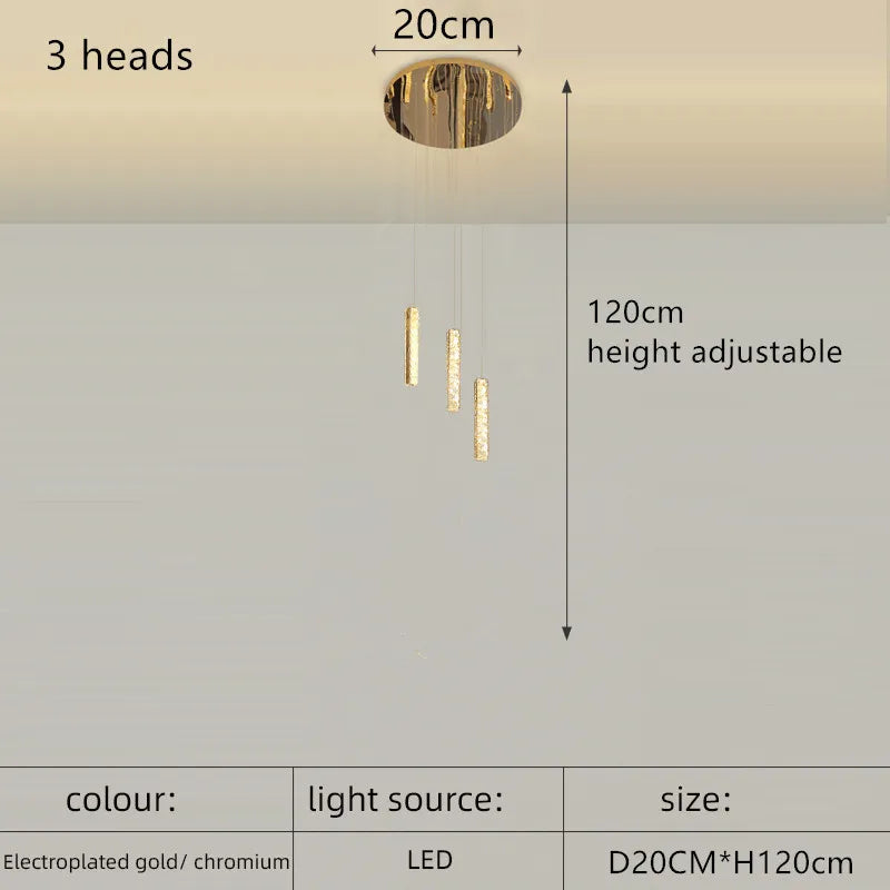 Lustre Lordore — Cristal LED pour Escalier — vue 18