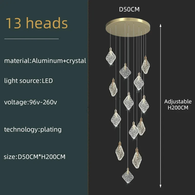 Suspension Cassoria — Cristal pour Escalier — vue 7