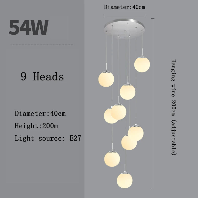 Lustre Adéldore — Verre LED pour Escalier — vue 18