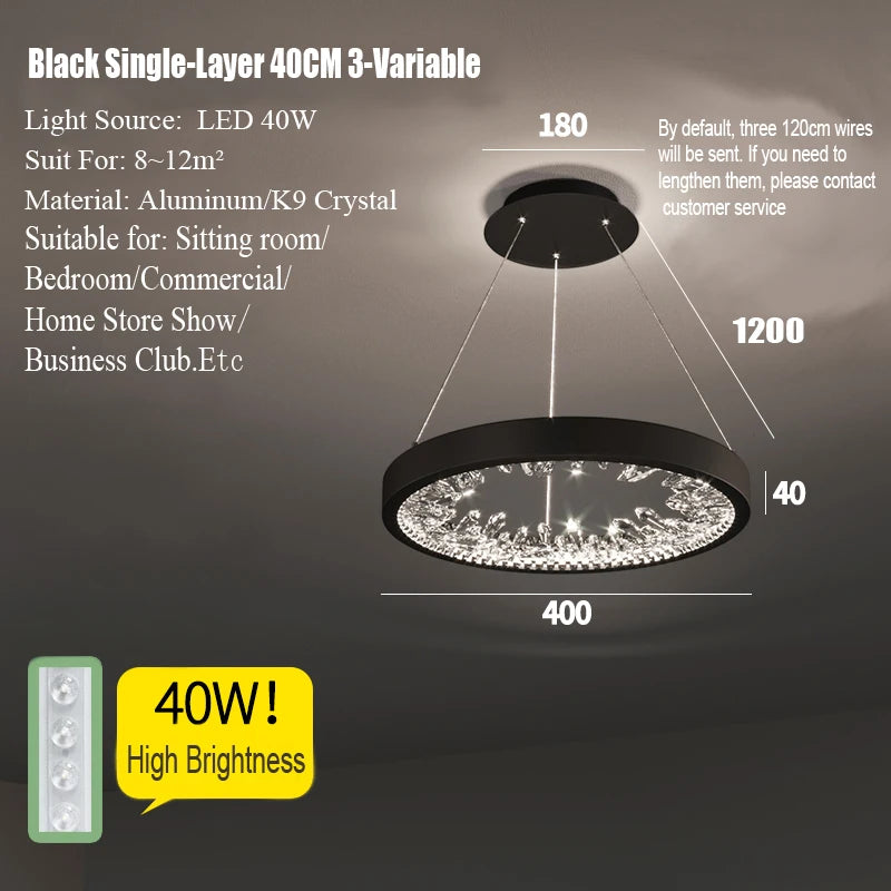 Lustre Noéloria — Cristal LED pour Escalier