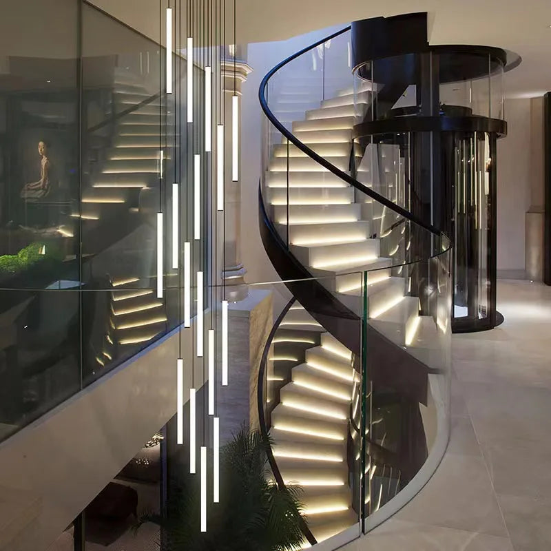 Lustre LED spirale pour salon, chambre et cuisine
