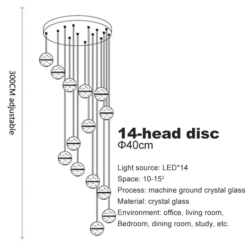 Lustre Lysdore — Cristal LED pour Escalier