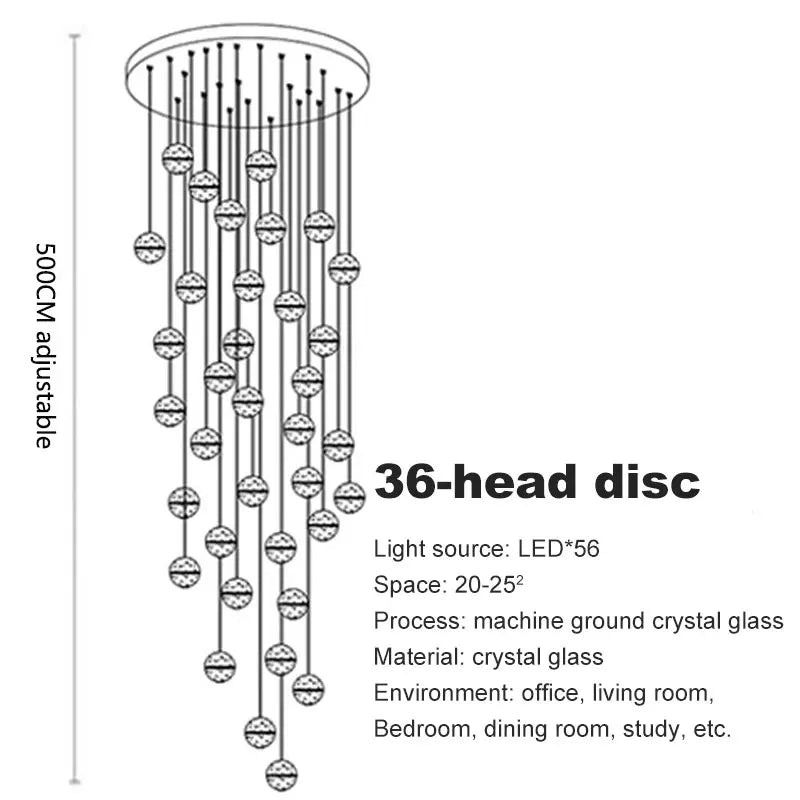 Lustre Lysdore — Cristal LED pour Escalier — vue 13