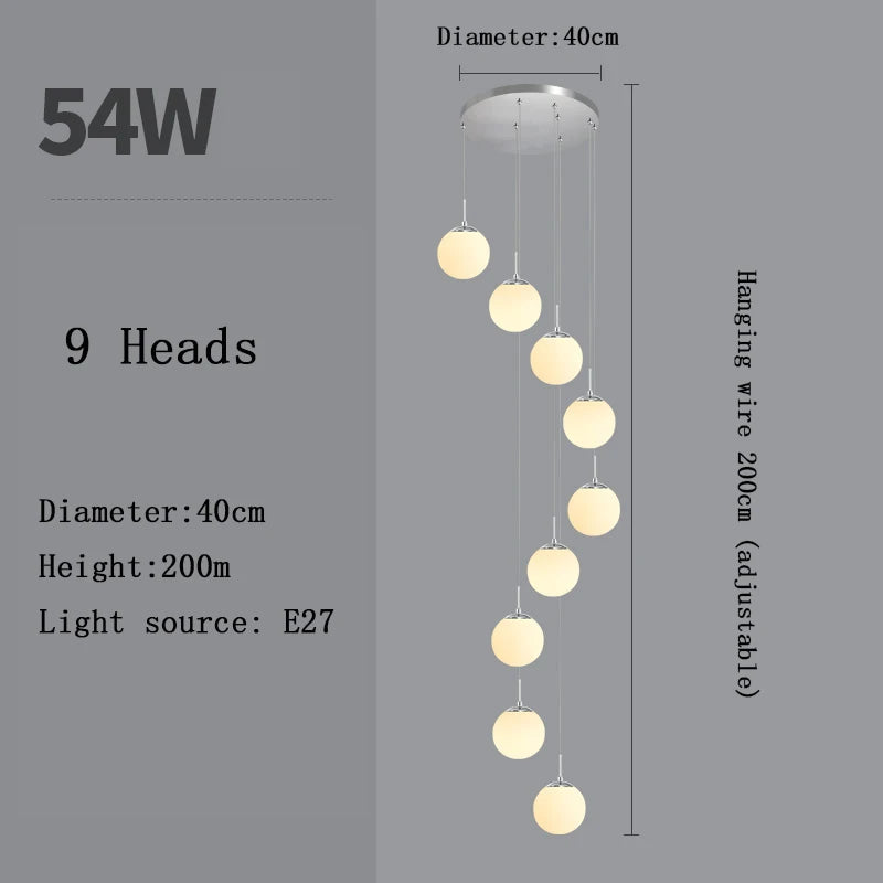 Lustre Adéldore — Verre LED pour Escalier — vue 9