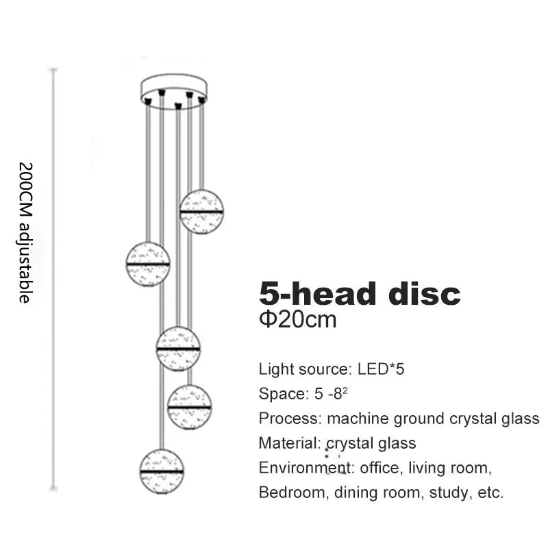 Lustre Lysdore — Cristal LED pour Escalier