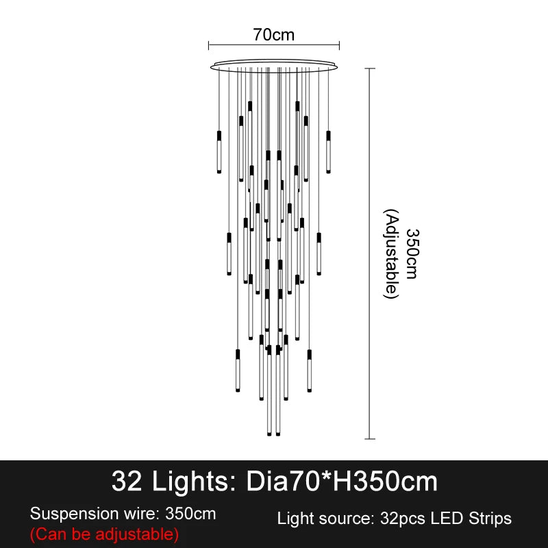 Lustre Maëldore — LED pour Escalier — vue 11