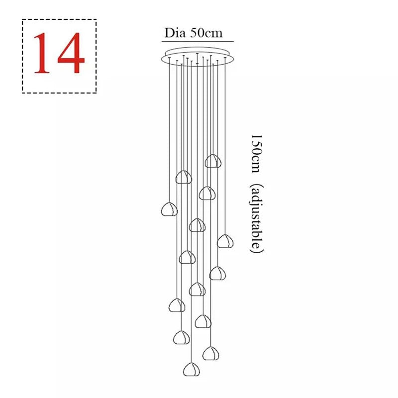 Lustre Théldore — Cristal LED pour Escalier — vue 15