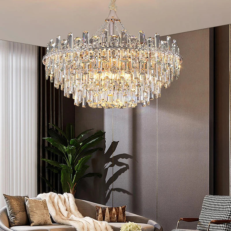 Lustre cristal LED de luxe pour villa et salle à manger – vue 2