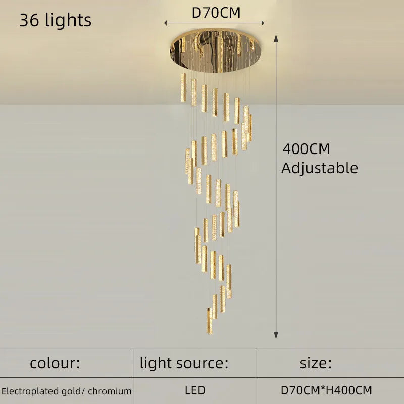 Lustre Lordore — Cristal LED pour Escalier — vue 12