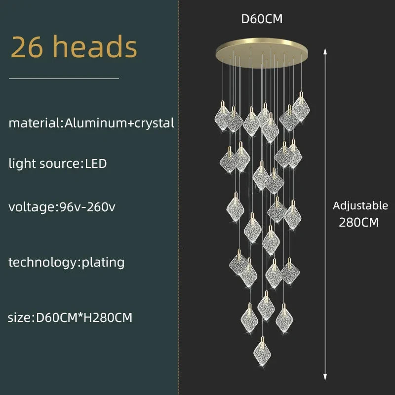 Suspension Cassoria — Cristal pour Escalier — vue 9
