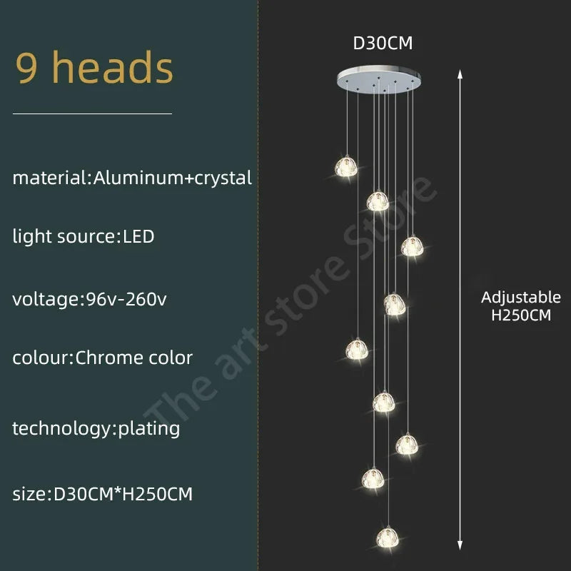 Lustre Théldore — Cristal LED pour Escalier — vue 10