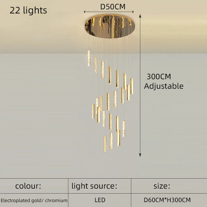 Lustre Lordore — Cristal LED pour Escalier — vue 14