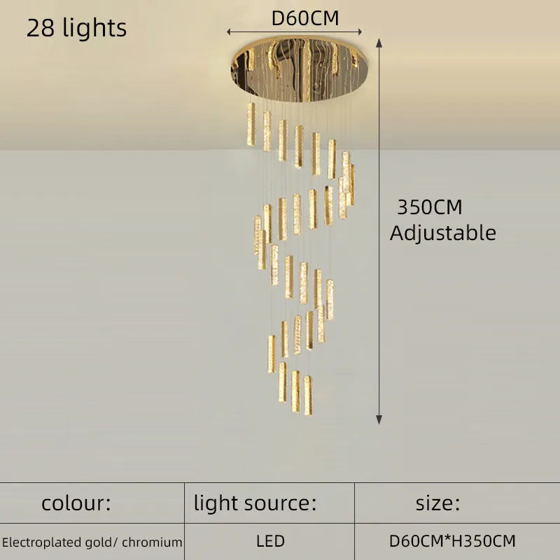 Lustre Lordore — Cristal LED pour Escalier — vue 7