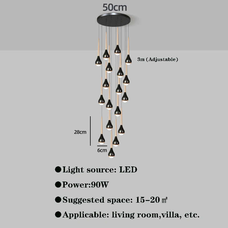 Lustre Caldore — pour Escalier — vue 12