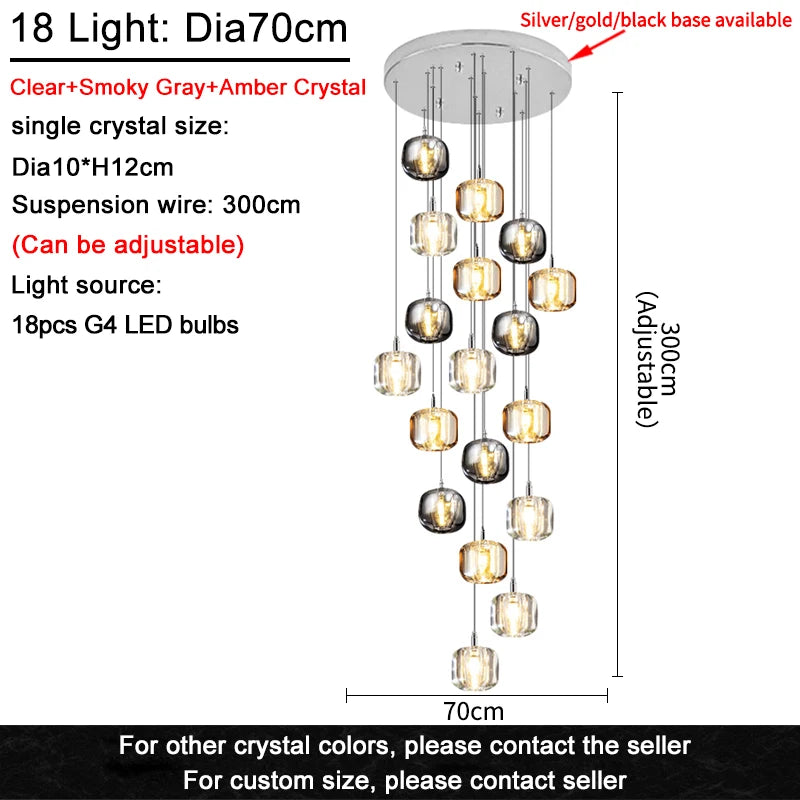 Lustre Cassdore — Cristal LED pour Salle à Manger — vue 7