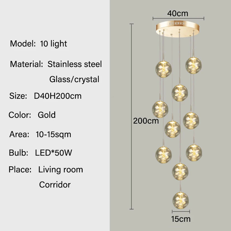 Lustre Avdore — Cristal LED pour Escalier — vue 7