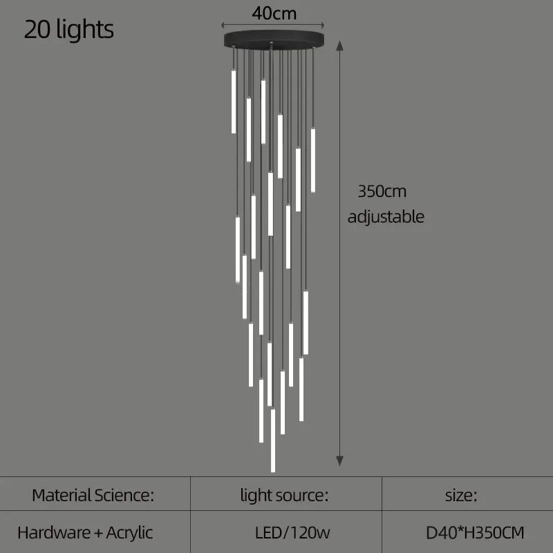 Lustre Nélana — LED pour Escalier — vue 14