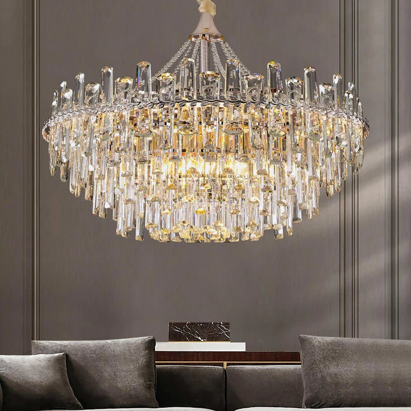 Lustre cristal LED de luxe pour villa et salle à manger