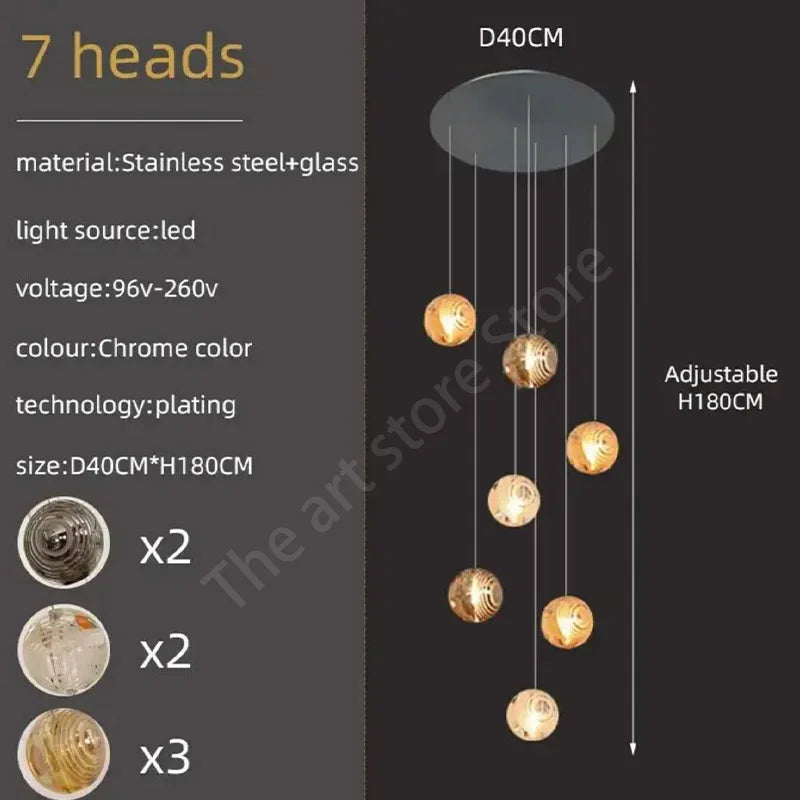 Lustre Adéloria — Cristal LED pour Escalier — vue 13