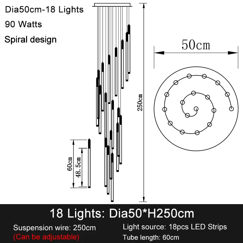 Lustre Séraphdore — LED pour Escalier — vue 12