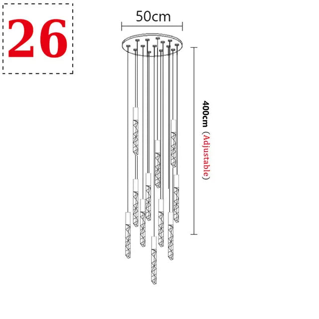 Lustre Aurdore — Cristal LED pour Escalier — vue 13