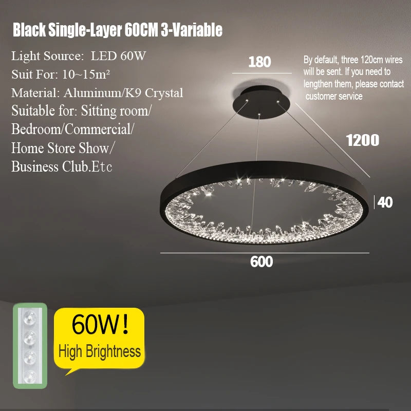 Lustre Noéloria — Cristal LED pour Escalier