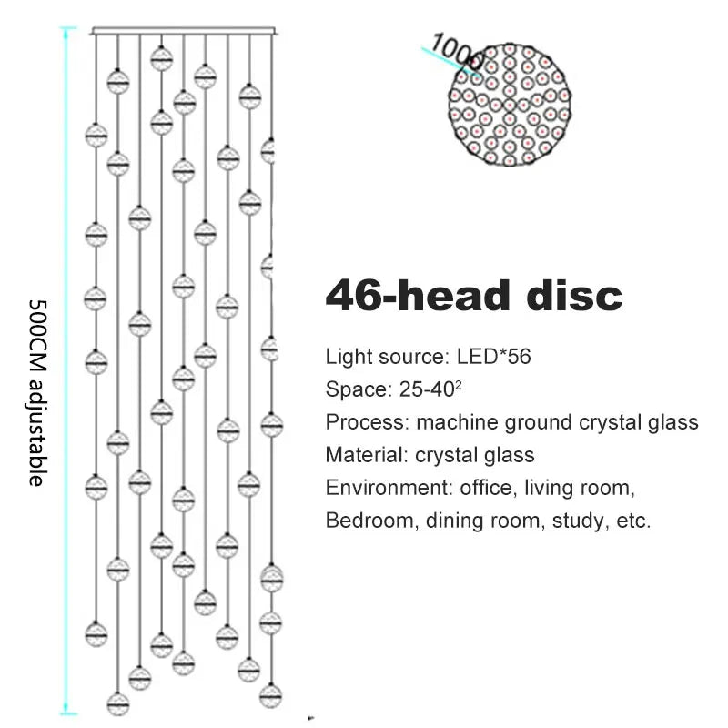 Lustre Lysdore — Cristal LED pour Escalier — vue 15