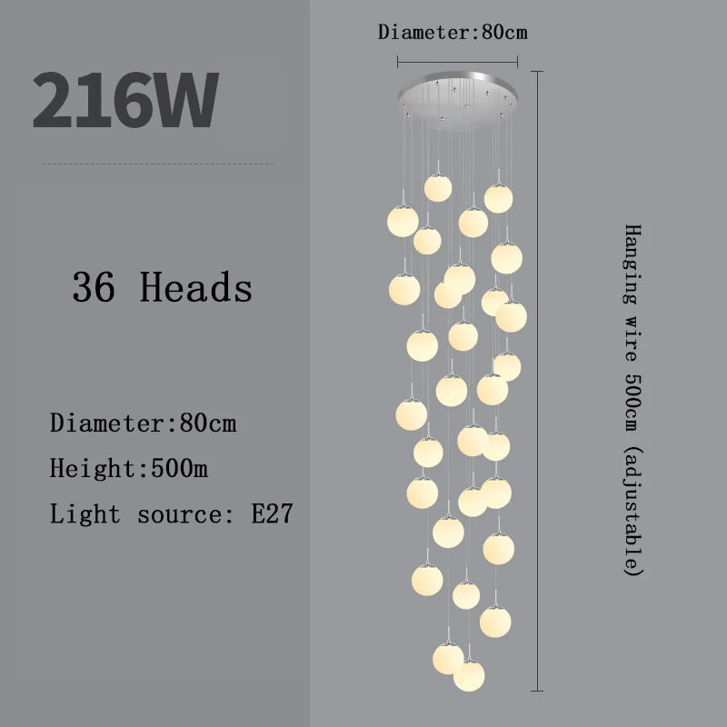 Lustre Adéldore — Verre LED pour Escalier — vue 15