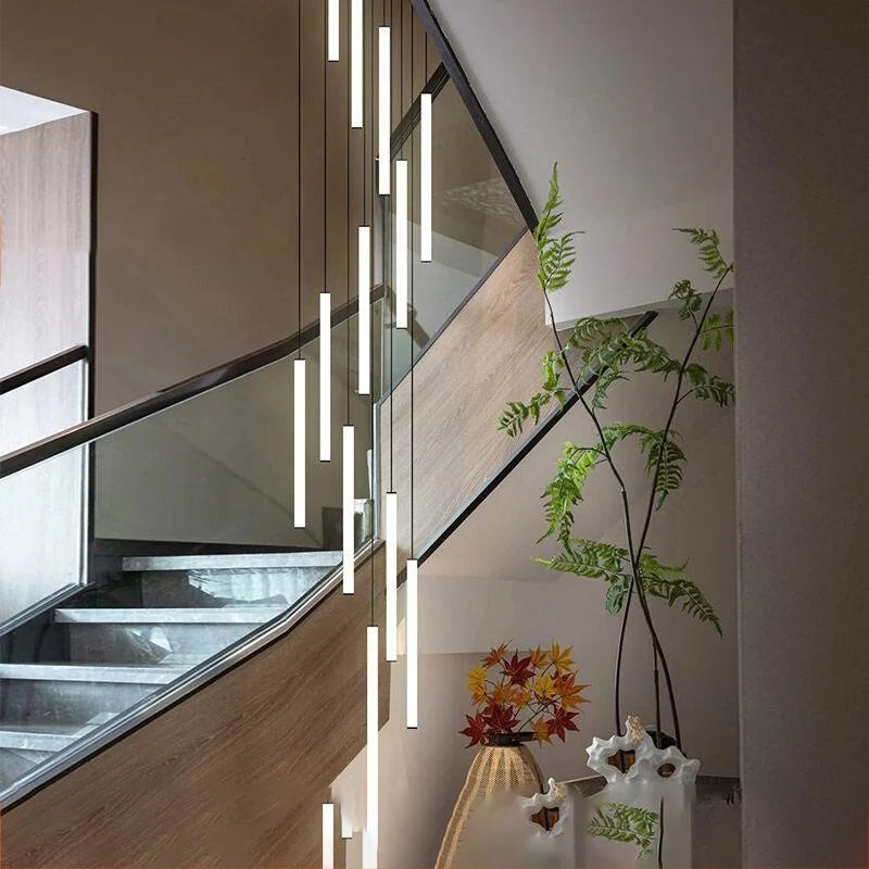 Lustre long LED nordique pour duplex, cuisine et salon – vue 2
