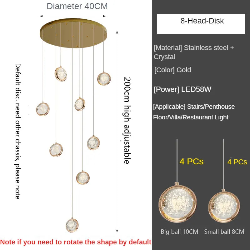 Lustre Théloria — Cristal LED pour Escalier — vue 16