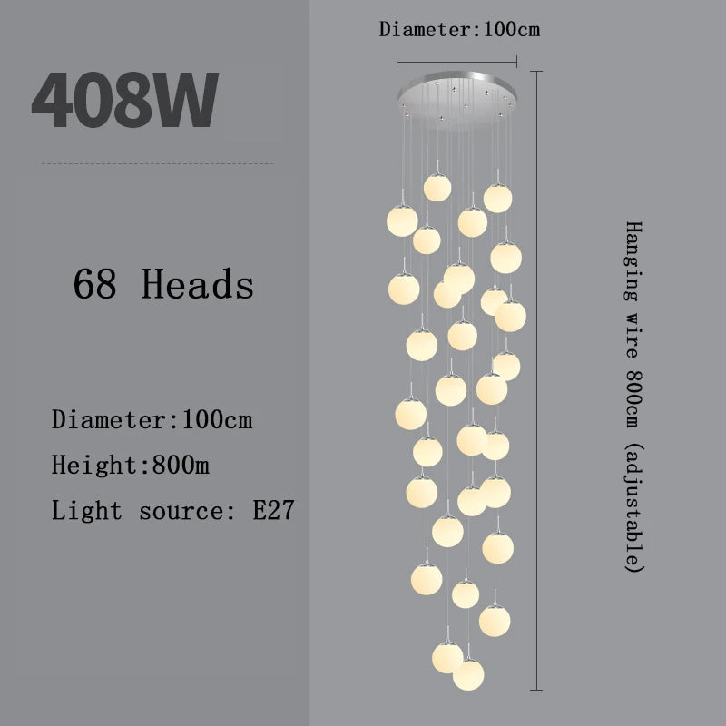 Lustre Adéldore — Verre LED pour Escalier — vue 14