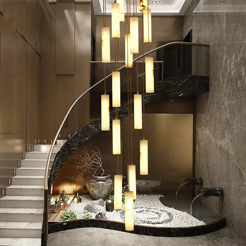 Lustre LED pour escalier – suspension déco intérieure – vue 2