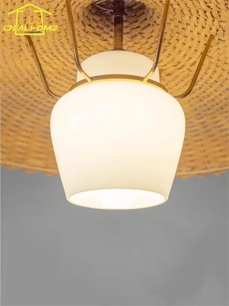 Suspension Séraphine Velours — Rotin LED
