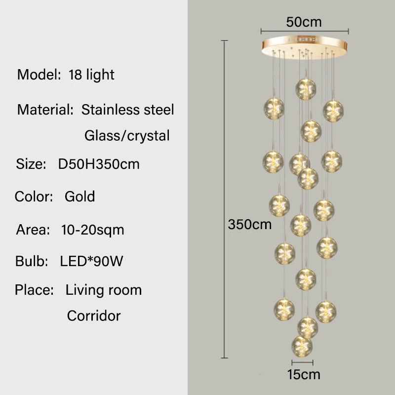 Lustre Avdore — Cristal LED pour Escalier — vue 14