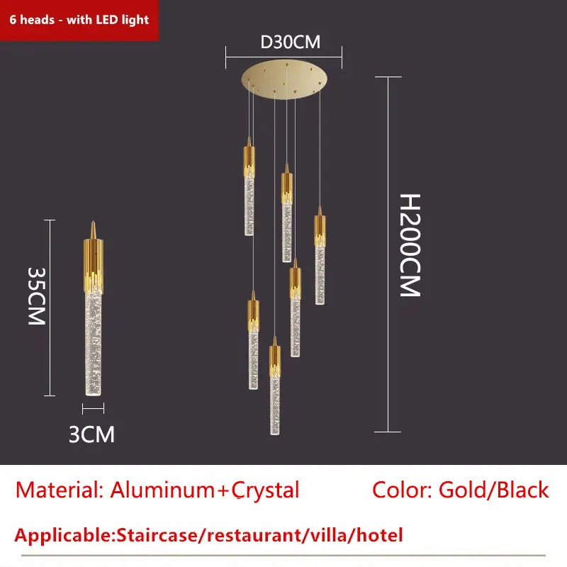 Lustre Elvoria — Cristal LED pour Escalier — vue 8