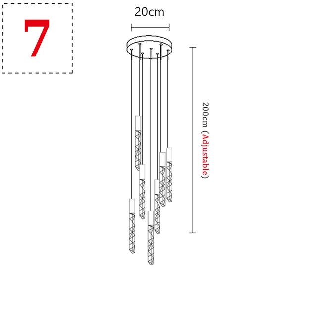 Suspension Astoria — Cristal LED pour Escalier — vue 8