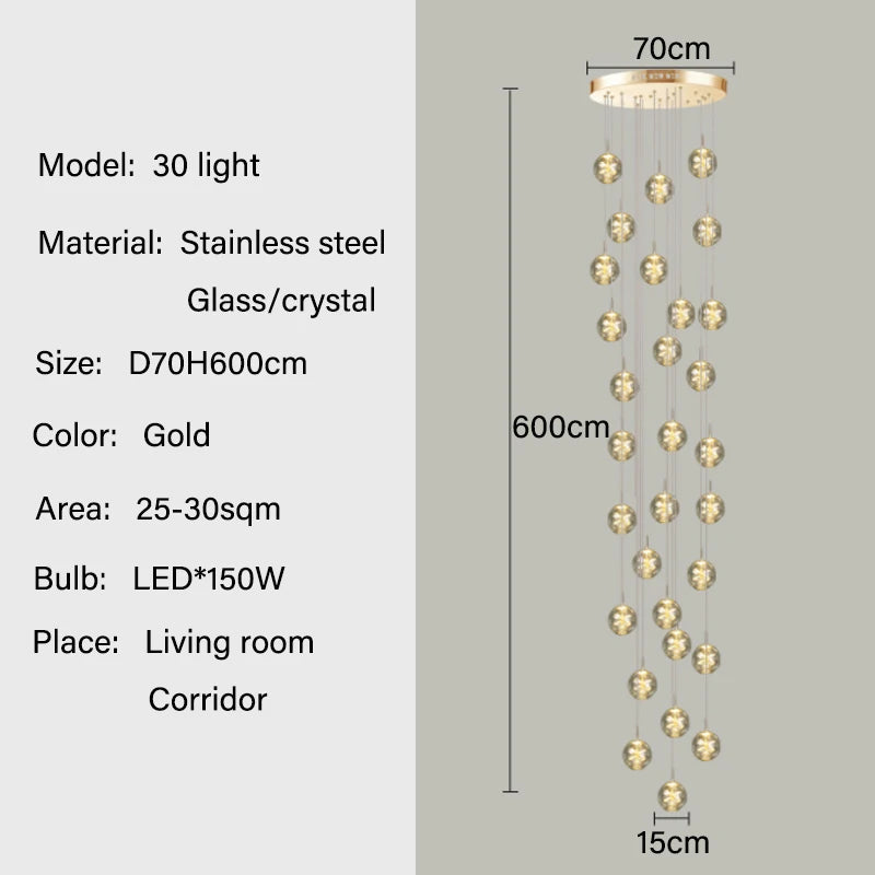 Lustre Avdore — Cristal LED pour Escalier — vue 16