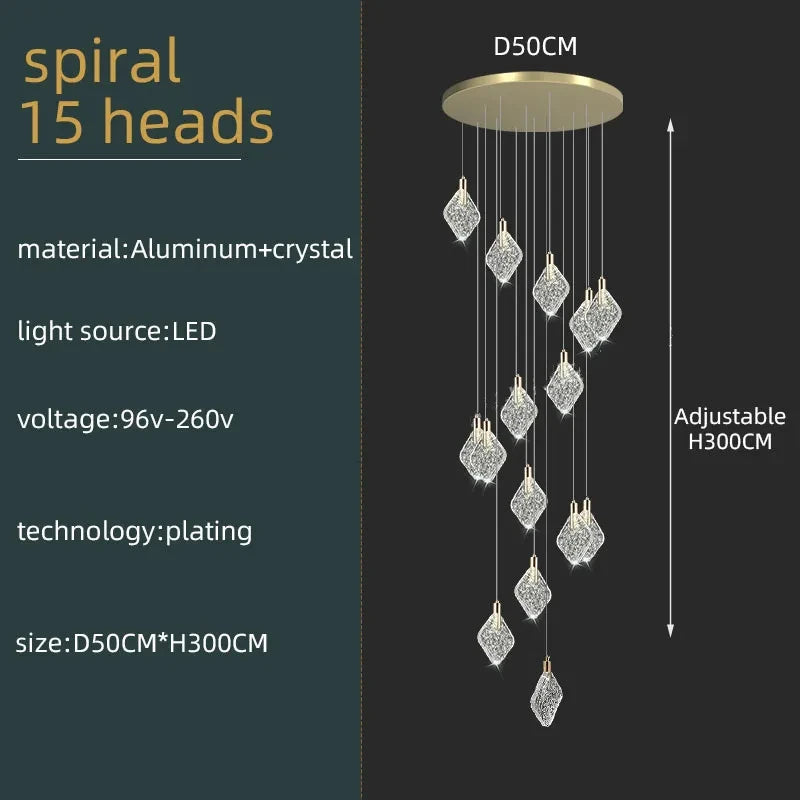 Suspension Cassoria — Cristal pour Escalier — vue 10