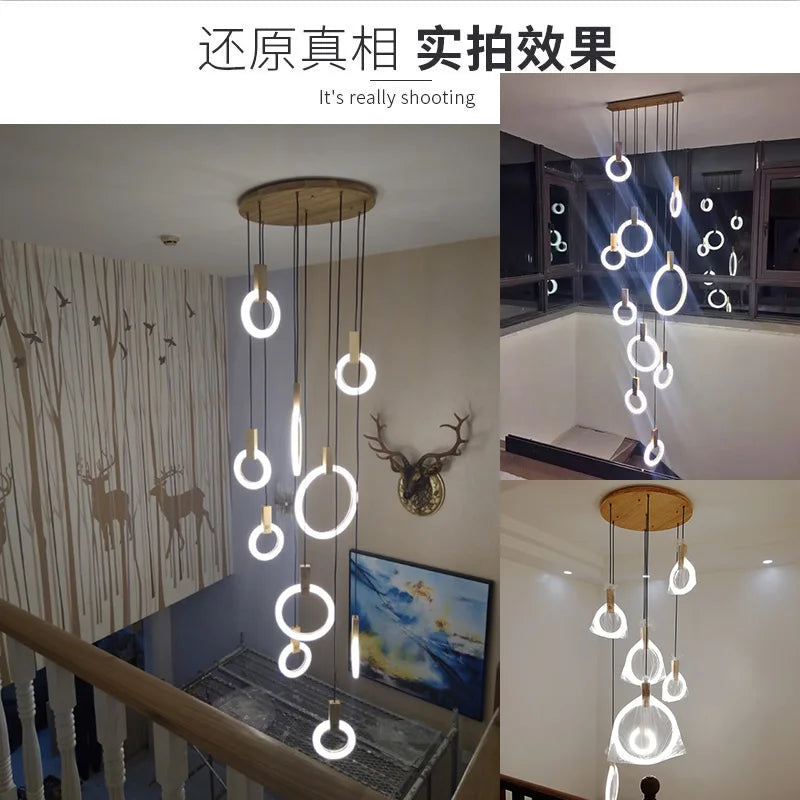 Lustre Lundore — Bois pour Escalier — vue 3