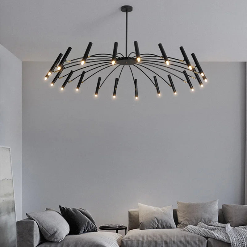 Lustre nordique G9 noir et doré pour salon et chambre – vue 2