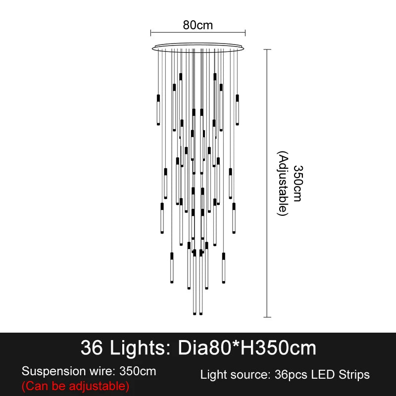 Lustre Maëldore — LED pour Escalier — vue 9