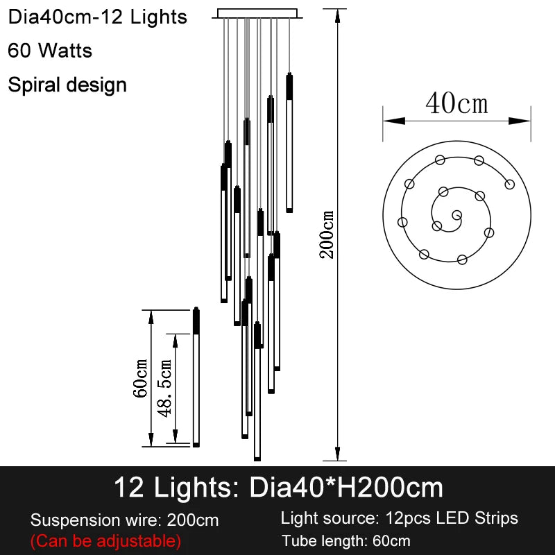 Lustre Séraphdore — LED pour Escalier — vue 10